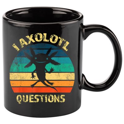 I Axolotl Questions Funny Axolotl Vintage Retro Design 11oz C Handle Ceramic Mug