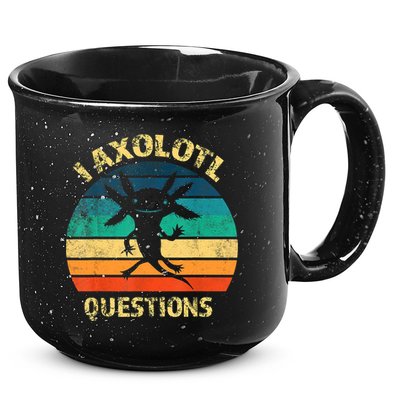 I Axolotl Questions Funny Axolotl Vintage Retro Design 15oz Campfire Ceramic Mug