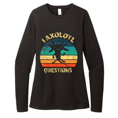 I Axolotl Questions Funny Axolotl Vintage Retro Design Womens CVC Long Sleeve Shirt