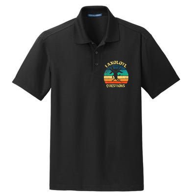 I Axolotl Questions Funny Axolotl Vintage Retro Design Dry Zone Grid Polo