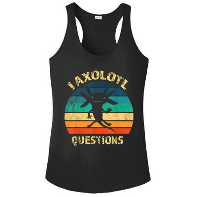 I Axolotl Questions Funny Axolotl Vintage Retro Design Ladies PosiCharge Competitor Racerback Tank