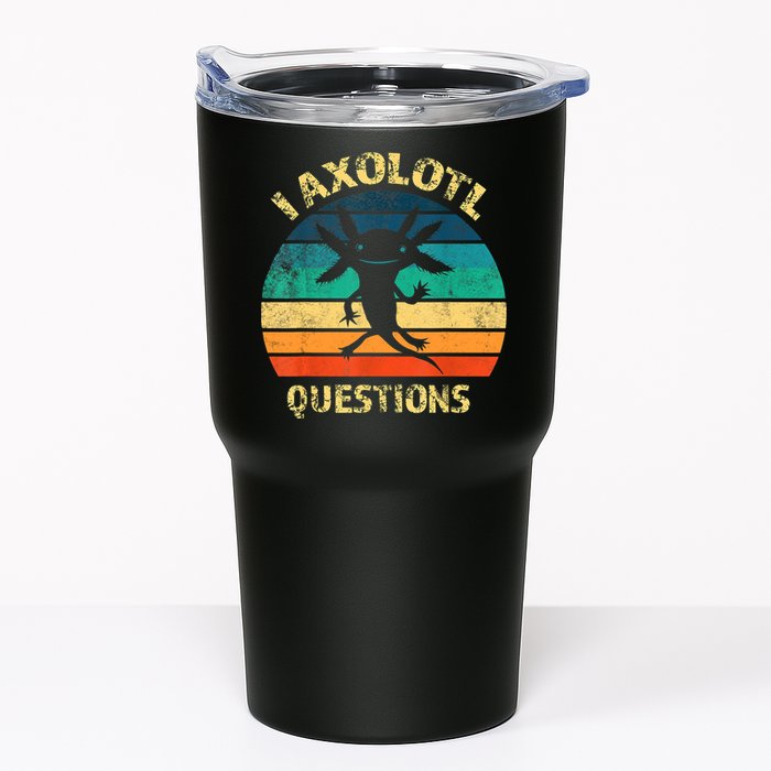 I Axolotl Questions Funny Axolotl Vintage Retro Design Tumbler