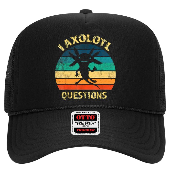 I Axolotl Questions Funny Axolotl Vintage Retro Design Hat