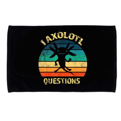 I Axolotl Questions Funny Axolotl Vintage Retro Design Microfiber Hand Towel