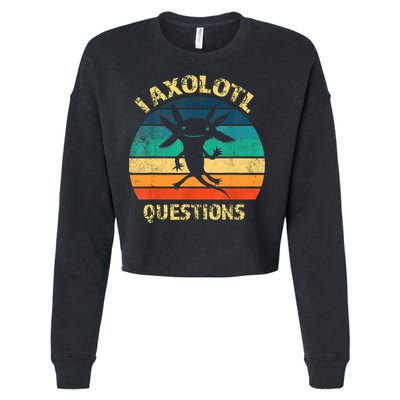 I Axolotl Questions Funny Axolotl Vintage Retro Design Cropped Pullover Crew