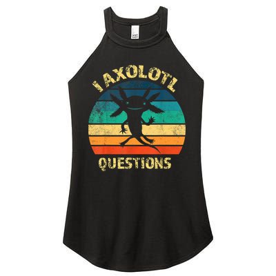 I Axolotl Questions Funny Axolotl Vintage Retro Design Women's Perfect Tri Rocker Tank