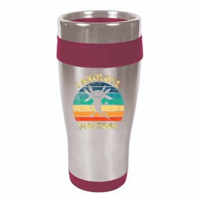 I Axolotl Questions Funny Axolotl Vintage Retro Design 16oz Travel Tumbler