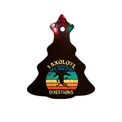 I Axolotl Questions Funny Axolotl Vintage Retro Design Ceramic Tree Ornament