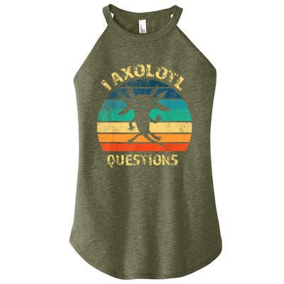 I Axolotl Questions Funny Axolotl Vintage Retro Design Women's Perfect Tri Rocker Tank