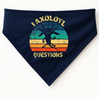 I Axolotl Questions Funny Axolotl Vintage Retro Design USA-Made Doggie Bandana