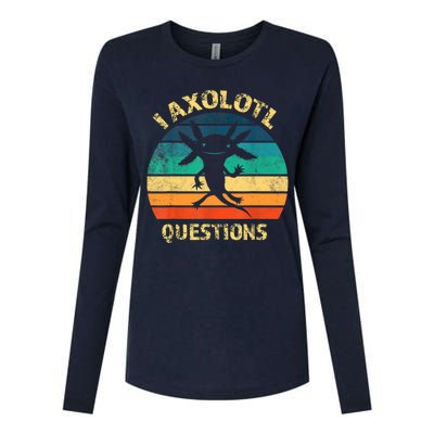 I Axolotl Questions Funny Axolotl Vintage Retro Design Womens Cotton Relaxed Long Sleeve T-Shirt