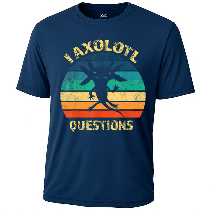 I Axolotl Questions Funny Axolotl Vintage Retro Design Cooling Performance Crew T-Shirt