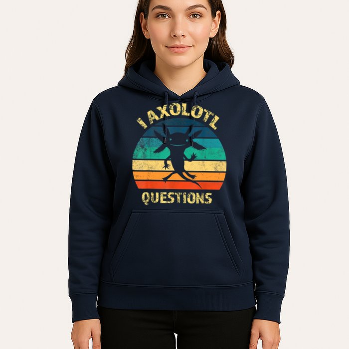 I Axolotl Questions Funny Axolotl Vintage Retro Design Hoodie