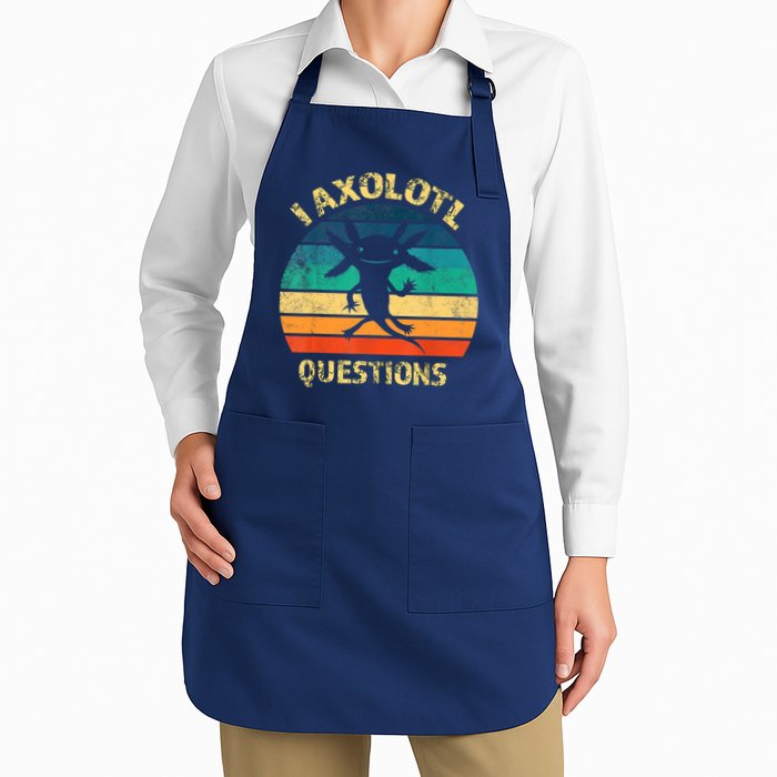 I Axolotl Questions Funny Axolotl Vintage Retro Design Apron