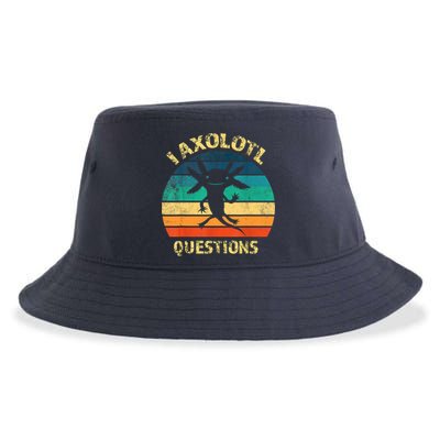 I Axolotl Questions Funny Axolotl Vintage Retro Design Sustainable Bucket Hat