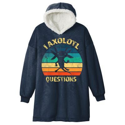 I Axolotl Questions Funny Axolotl Vintage Retro Design Hooded Wearable Blanket