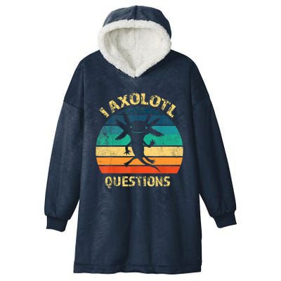 I Axolotl Questions Funny Axolotl Vintage Retro Design Hooded Wearable Blanket