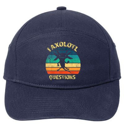 I Axolotl Questions Funny Axolotl Vintage Retro Design 7-Panel Snapback Hat