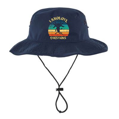 I Axolotl Questions Funny Axolotl Vintage Retro Design Bucket Hat