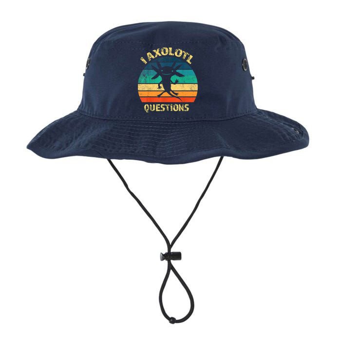 I Axolotl Questions Funny Axolotl Vintage Retro Design Bucket Hat