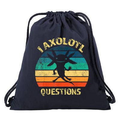 I Axolotl Questions Funny Axolotl Vintage Retro Design Drawstring Bag