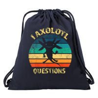 I Axolotl Questions Funny Axolotl Vintage Retro Design Drawstring Bag