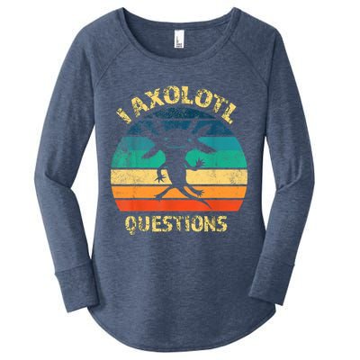 I Axolotl Questions Funny Axolotl Vintage Retro Design Women's Perfect Tri Tunic Long Sleeve Shirt