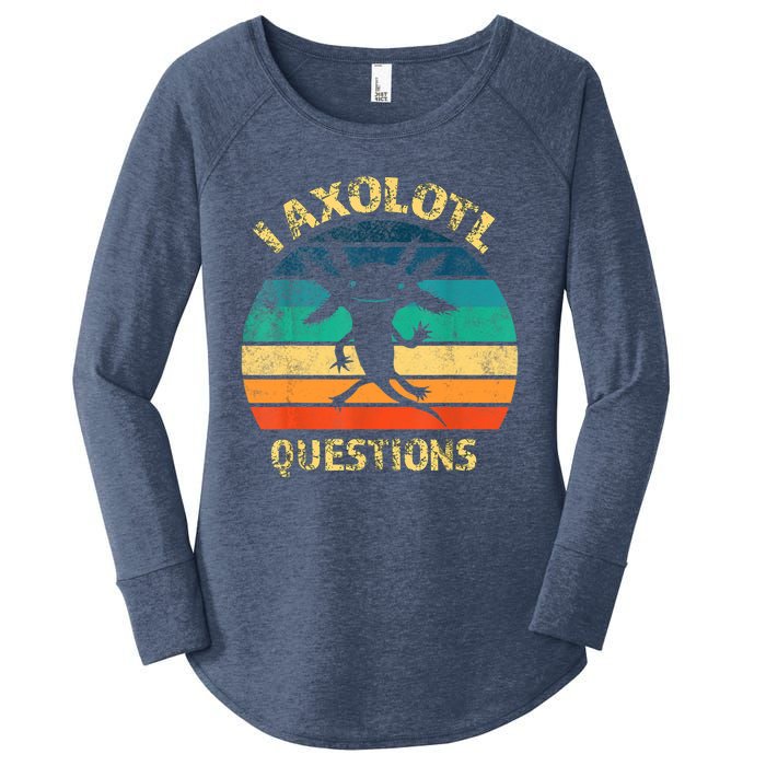 I Axolotl Questions Funny Axolotl Vintage Retro Design Women's Perfect Tri Tunic Long Sleeve Shirt