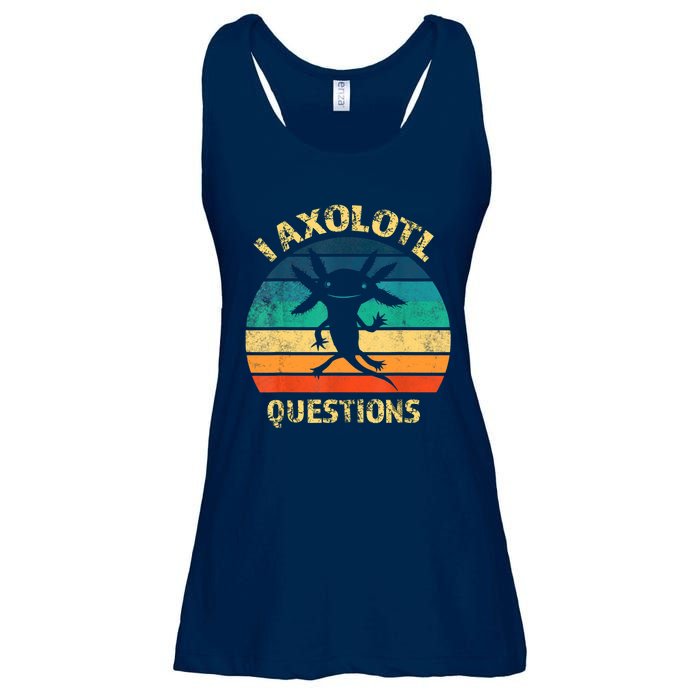 I Axolotl Questions Funny Axolotl Vintage Retro Design Ladies Essential Flowy Tank