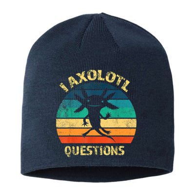 I Axolotl Questions Funny Axolotl Vintage Retro Design Sustainable Beanie