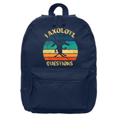 I Axolotl Questions Funny Axolotl Vintage Retro Design 16 in Basic Backpack