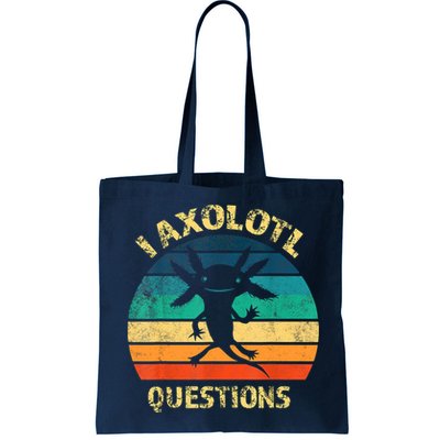 I Axolotl Questions Funny Axolotl Vintage Retro Design Bag