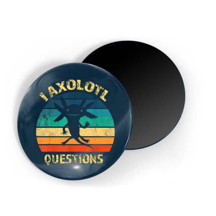 I Axolotl Questions Funny Axolotl Vintage Retro Design Magnet