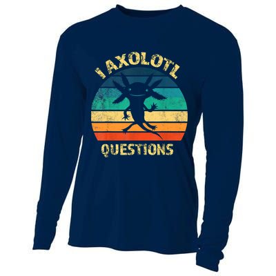 I Axolotl Questions Funny Axolotl Vintage Retro Design Cooling Performance Long Sleeve Crew
