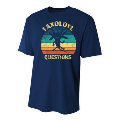 I Axolotl Questions Funny Axolotl Vintage Retro Design Youth Performance Sprint T-Shirt