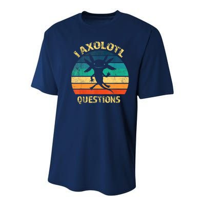 I Axolotl Questions Funny Axolotl Vintage Retro Design Youth Performance Sprint T-Shirt