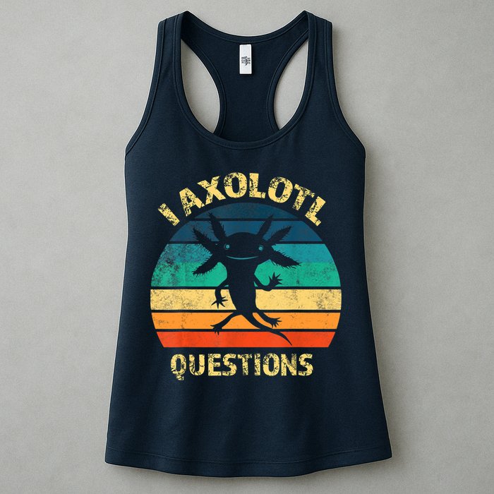 I Axolotl Questions Funny Axolotl Vintage Retro Design Womens Tank Top