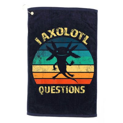 I Axolotl Questions Funny Axolotl Vintage Retro Design Golf Towel