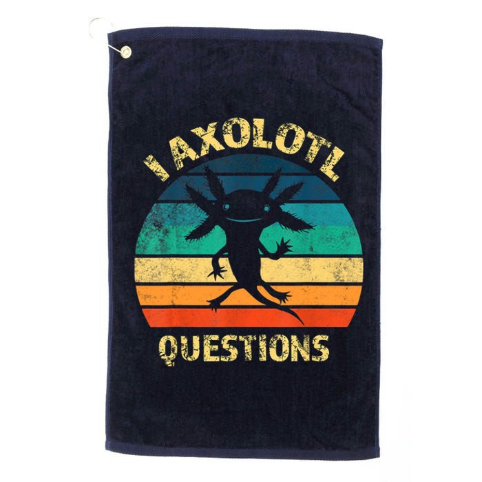 I Axolotl Questions Funny Axolotl Vintage Retro Design Platinum Collection Golf Towel