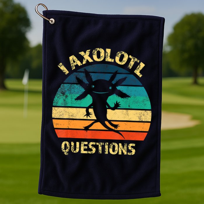 I Axolotl Questions Funny Axolotl Vintage Retro Design Golf Towel