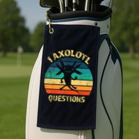 I Axolotl Questions Funny Axolotl Vintage Retro Design Golf Towel