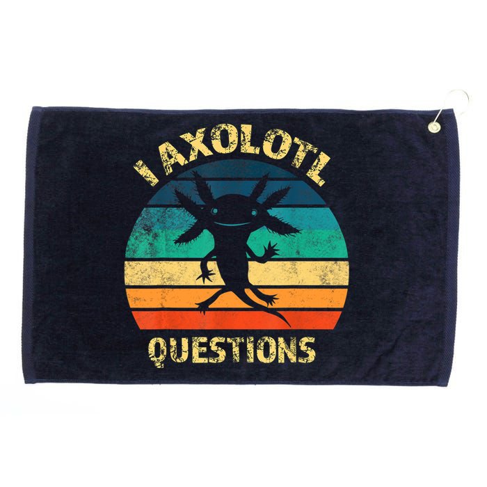 I Axolotl Questions Funny Axolotl Vintage Retro Design Grommeted Golf Towel