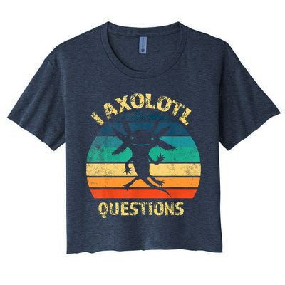 I Axolotl Questions Funny Axolotl Vintage Retro Design Crop Top