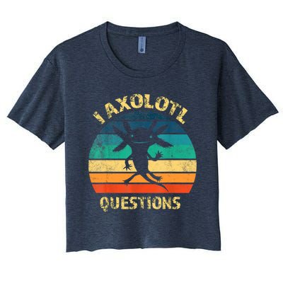 I Axolotl Questions Funny Axolotl Vintage Retro Design Women's Crop Top Tee