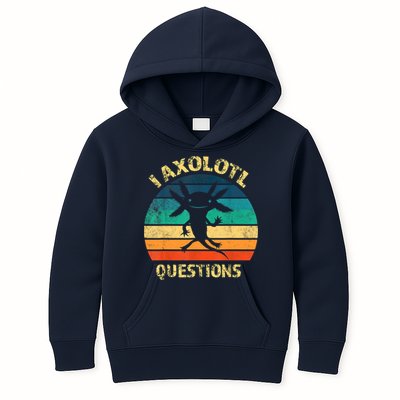 I Axolotl Questions Funny Axolotl Vintage Retro Design Kids Hoodie