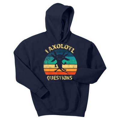 I Axolotl Questions Funny Axolotl Vintage Retro Design Kids Hoodie