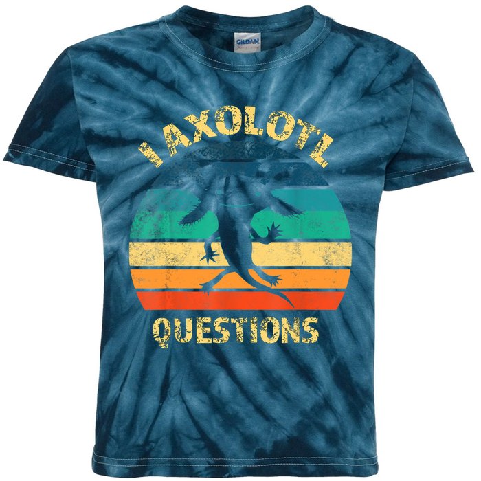 I Axolotl Questions Funny Axolotl Vintage Retro Design Kids Tie-Dye T-Shirt