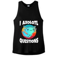 I Axolotl Questions Retro Funny Cute Axolotl Ladies PosiCharge Tri-Blend Wicking Tank