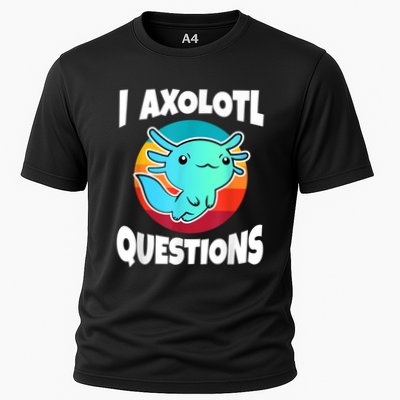 I Axolotl Questions Retro Funny Cute Axolotl Performance Shirt
