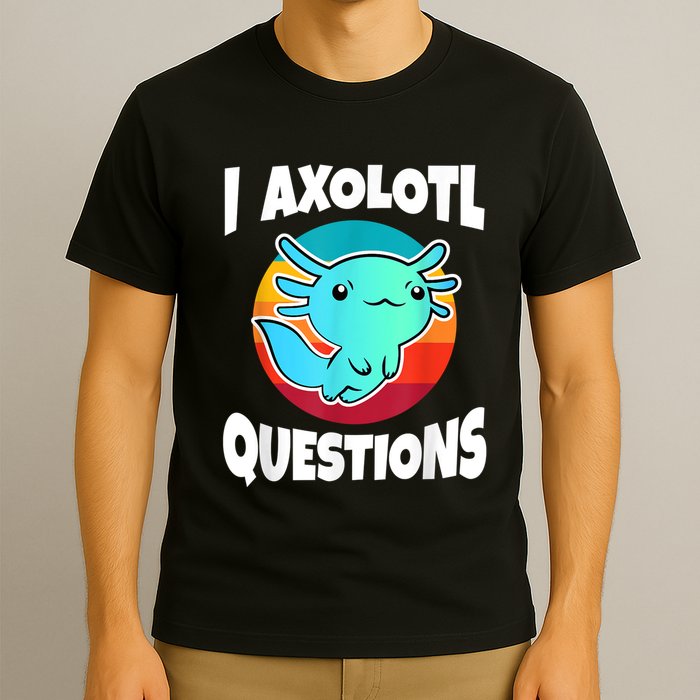 I Axolotl Questions Retro Funny Cute Axolotl T-Shirt